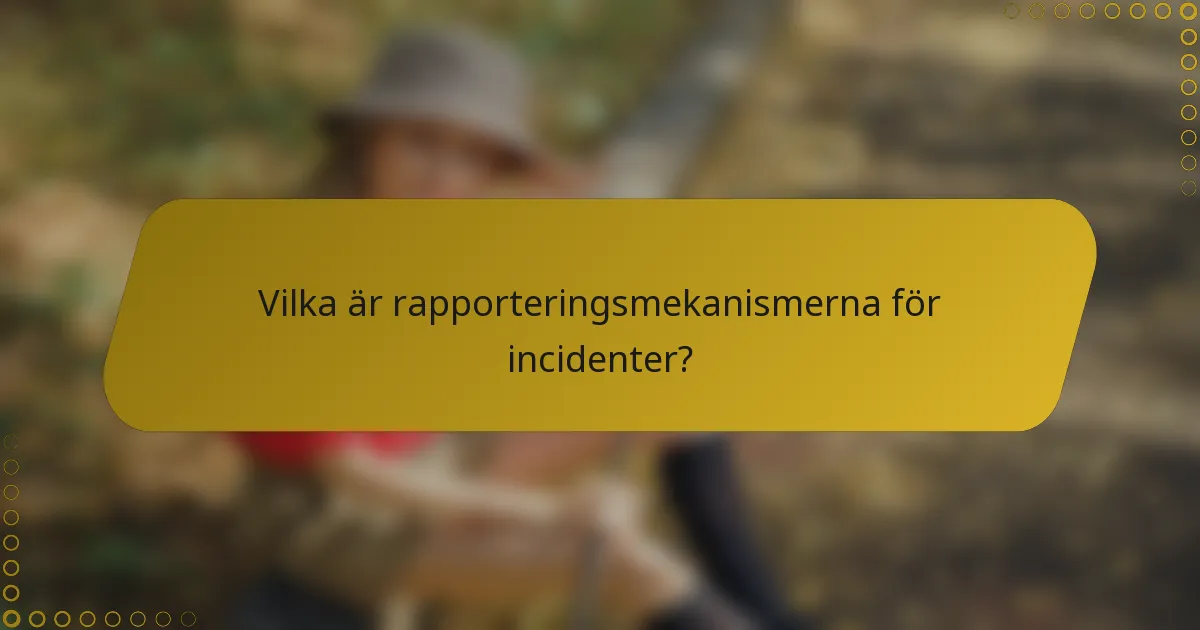 Vilka är rapporteringsmekanismerna för incidenter?