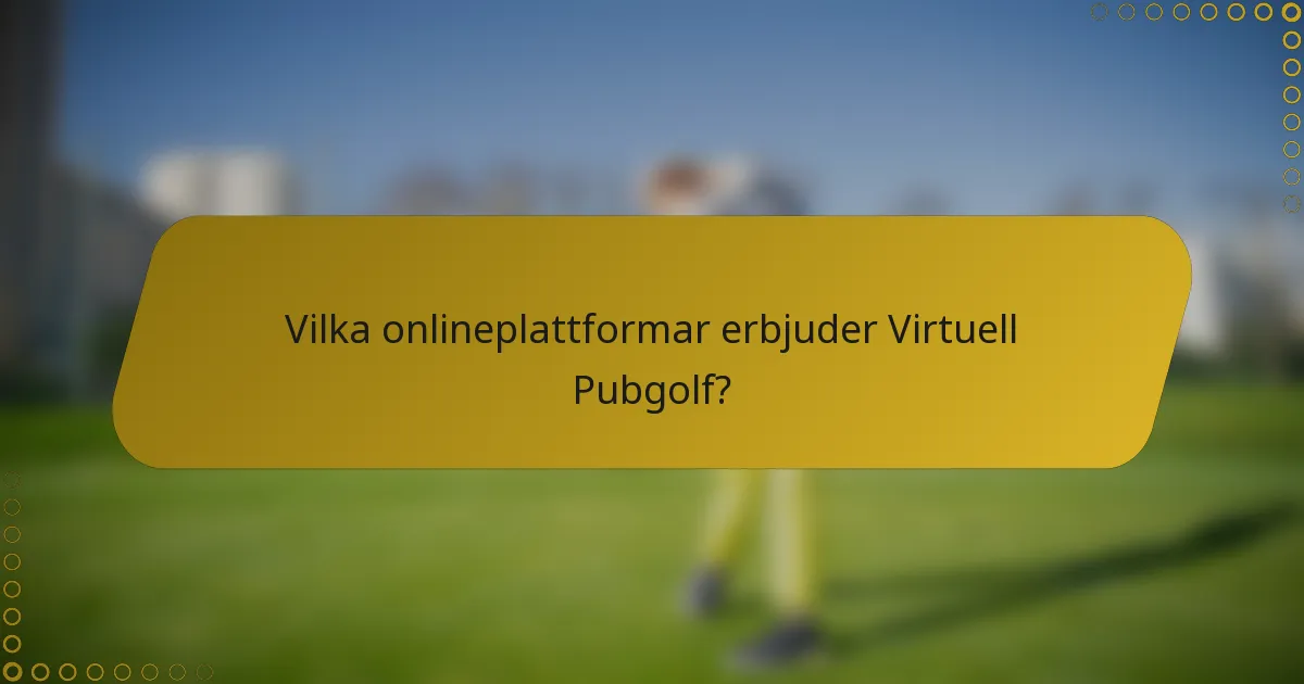 Vilka onlineplattformar erbjuder Virtuell Pubgolf?